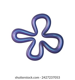 3d y2k Chrome holographic glossy element. Abstract shape chrome metal render. Y2K form shiny holo light. Vector illustration 3d render.