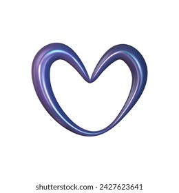 3d y2k Chrome holographic glossy element. Abstract shape chrome metal render. Y2K form shiny holo light. Vector illustration 3d render.