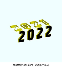 3D-Jahr ändern Text-Illustration Design, dieses Design ist sehr elegant und eignet sich für die Entsendung in soziale Medien als eine Feier des neuen Jahres, oder gedruckt auf Kleidung, Hüte und andere Medien.