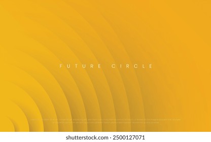 3D Yellow Abstract Circular Background with Futuristic Concept. Future Circle Background. Vector Illustration