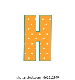3d yellow alphabet letter A with polka dots isolated on white background Vector illustration