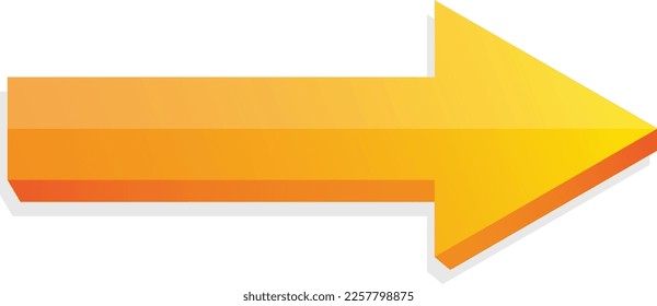 3d Yellow Arrow Right Icon, Left and Right Symbol for button isolated on white background. Direction Arrow can use for presentation, website, app, and others