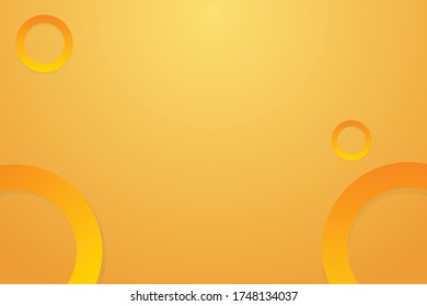 3d yellow background - Paper orange circle with drop shadows. Banner vector illustration