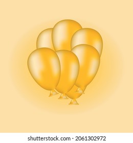 3d yellow balloons.fun and party concept.
new year concept.
vector eps 10.