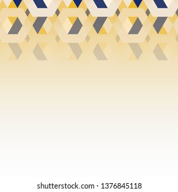 3D yellow and blue hexagonal patterned background vector