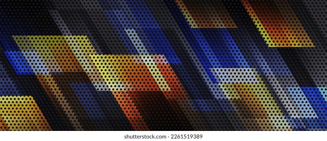 capa de fondo abstracto tecno azul 3D sobre el espacio oscuro con la decoración de líneas. Diseño gráfico moderno estilo perforado para banner, volante, tarjeta, portada de folleto o página de inicio