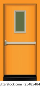 3d yellow door color alert fire exit for decoration