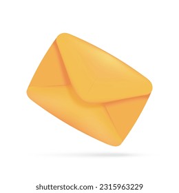 3d yellow envelope. Electronic mailing concept. online communication