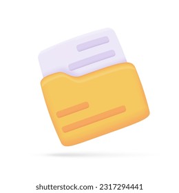 3D-gelber Umschlag. Elektronisches Mailing-Konzept. Online-Kommunikation