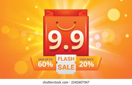 3d yellow flash sale background