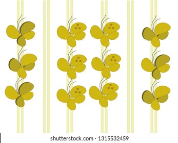 3D yellow flower with yellow lines. White background, abstract design 3d illustration