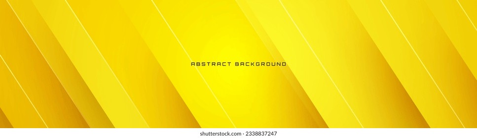 3D yellow geometric abstract background overlap layer on bright space with cutout effect decoration. Modern graphic design element diagonal style concept for banner, flyer, card, cover, or brochure