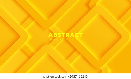 3D yellow geometric abstract background overlap layer on bright space with rounded rhomb effect decoration. Graphic design element modern style concept for banner, flier, card, cover, or brochure