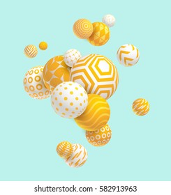 3D yellow geometric balls