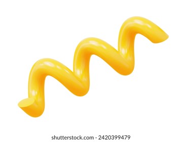 3 d espiral de forma geométrica amarilla. Figura simple para tu diseño en estilo de caricatura. Ilustración vectorial en el fondo aislado.	
