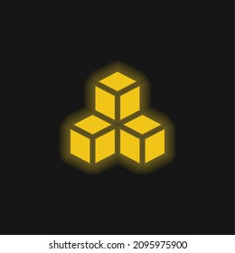 3d yellow glowing neon icon
