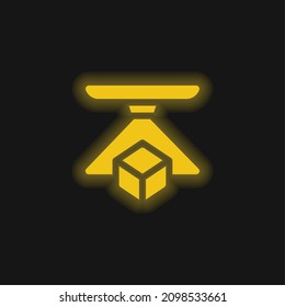 3d yellow glowing neon icon
