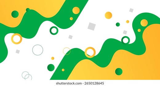 3D yellow green abstract background overlap layer on bright space with flowing waves decoration. Modern graphic design element cutout style. eps10