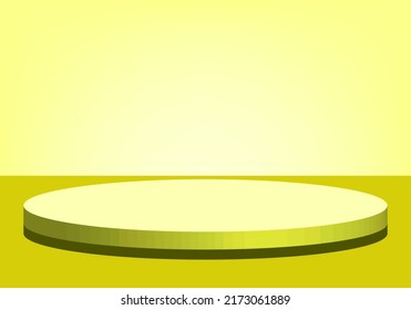 3d yellow podium minimal studio background. Abstract 3d geometric shape object illustration render. Display for cosmetic perfume fashion product