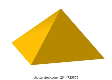 vetor de ilustração de triângulo piramidal amarelo 3d