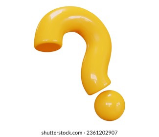 3d yellow question mark. Faq problem solution symbol. Vector illustration on isolated background.	
