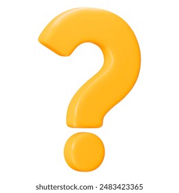 3d yellow question mark. Faq problem solution symbol. Vector illustration on isolated background.	
