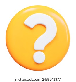 3d yellow question mark. Faq problem solution symbol. Vector illustration on isolated background.	
