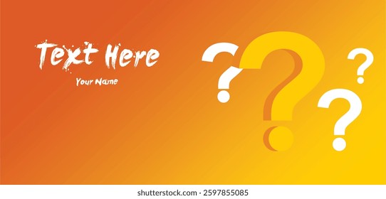 3d yellow question mark. Faq problem solution symbol. Vector illustration
