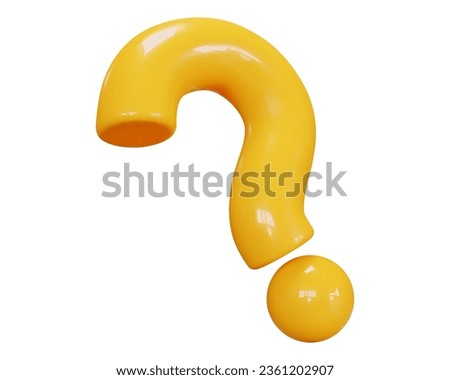3d yellow question mark. Faq problem solution symbol. Vector illustration on isolated background.	
