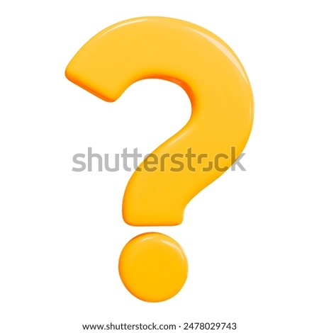 3d yellow question mark. Faq problem solution symbol. Vector illustration on isolated background.	
