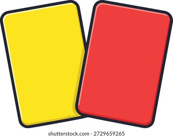 3D Yellow Red Cards Icon graphic illustration