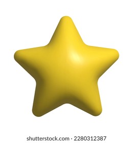 3d yellow star icon. Vector illustration
