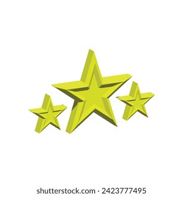 3D yellow star illustration vector