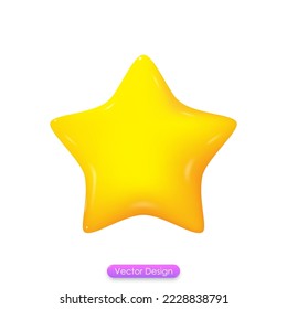 3d yellow stars. Customer rating feedback concept from the client about the employee of website. 3d Vector illustration