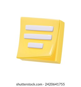 3D yellow sticky notes on a plain background.