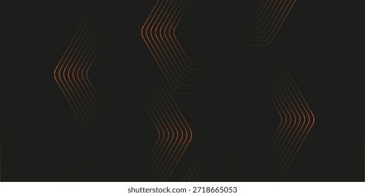 Capa abstracta del traslape del fondo del techno amarillo 3D en el espacio oscuro con la decoración elegante del efecto de las líneas de los hexágonos