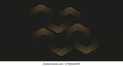 3D amarelo techno abstrato fundo sobrepor camada no espaço escuro com hexagons linhas efeito decoração elegante