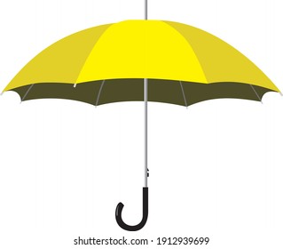 3D  yellow umbrella isolated from a white background