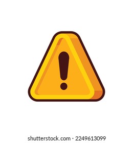 3D yellow warning icon sign vector