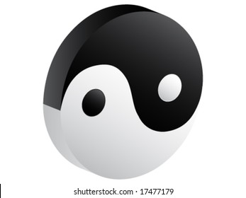 3d ying and yang icon