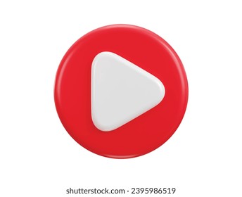 3d youtube play button icon vector illustration