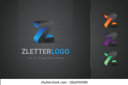 3D Z Letter Brand Identity Logo. Letter Logo Design.