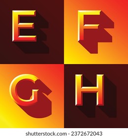3d letra A a Z con efecto biselado. 