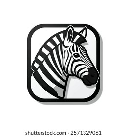 3D zebra headshot with distinctive stripes