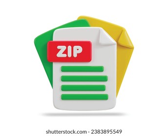 3d zip file format icon vector illustration