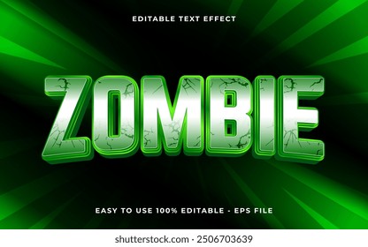 3d zombie gradient scary text style effect template editable text effect
