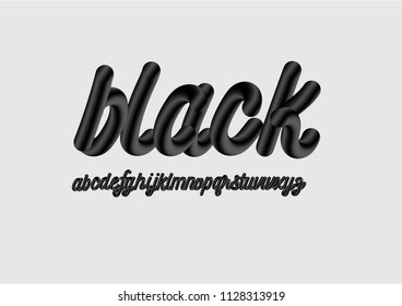 3d/3dimensional black and white typography design vector