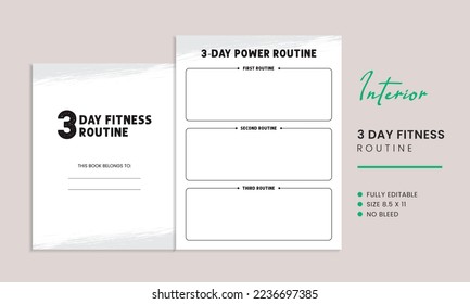 
3-Day Fitness Routine Kdp Interior Template