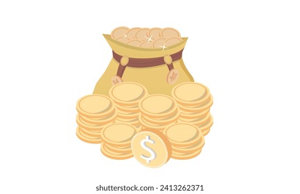 3pila de monedas, ahorro de dinero, pago en línea y concepto de pago..3d objetivo para empresas, bancos, finanzas, inversión, ilustraciones de dinero.