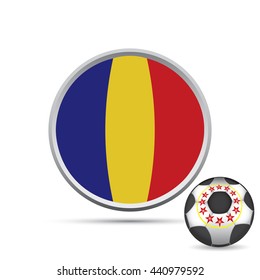 3D-illustration Football with the flag of Romania